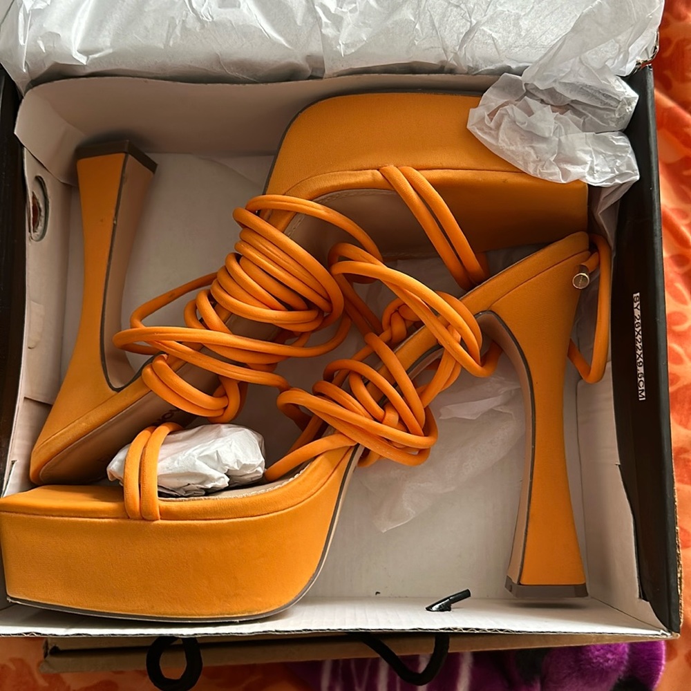 Orange FashionNova Platform heel